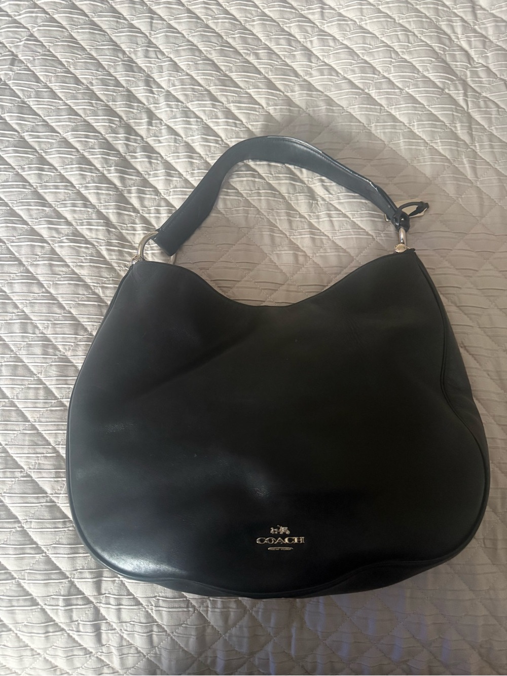 Coach Black Leather Hobo Shoulder Bag